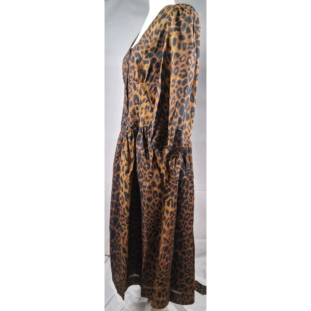 Leopard Animal Print Belted Midi Dress Tuckernuck Graciela Women's Size 8 NWT - Picture 11 of 16